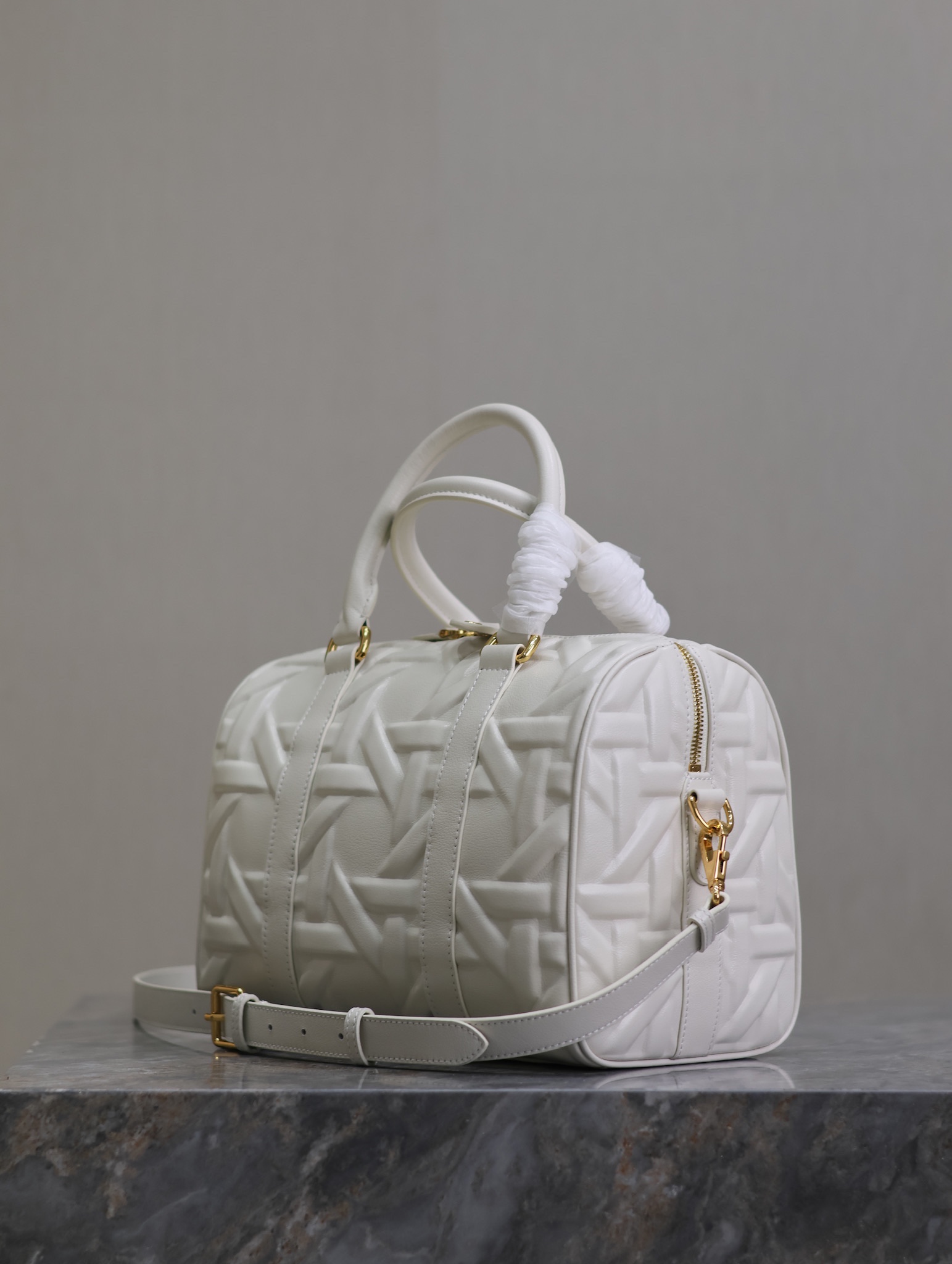 Dior Groove 25 Bag White Graphic Cannage Calfskin